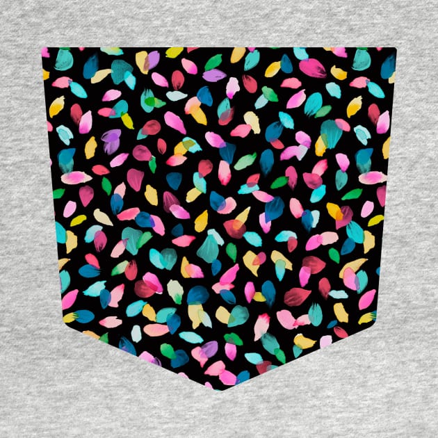 Pocket - PETALS BLACK MULTICOLORED by ninoladesign